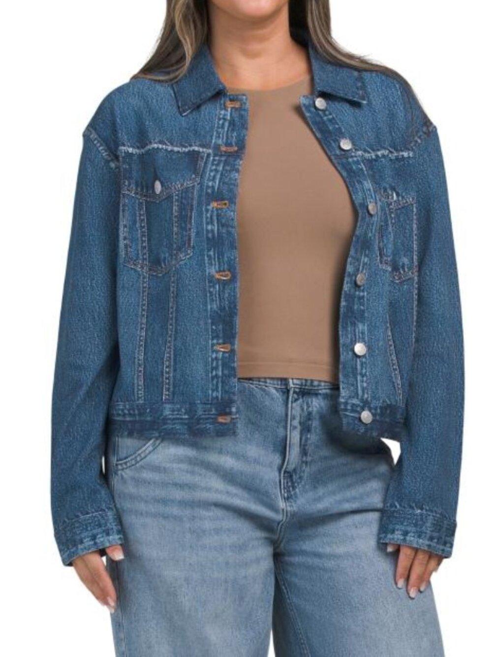 7 FOR ALL MANKIND Printed Cotton Denim Jacket